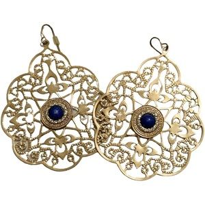 Gold Filigree Statement Earrings